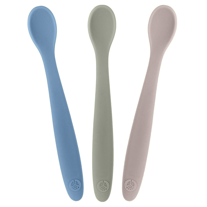 BPA Free Silicone Baby Spoon Set for First Stage Self Feeding, 2-Pack Pre  Spoon Utensil, Toddler Utensils for Baby Led Weaning-blue