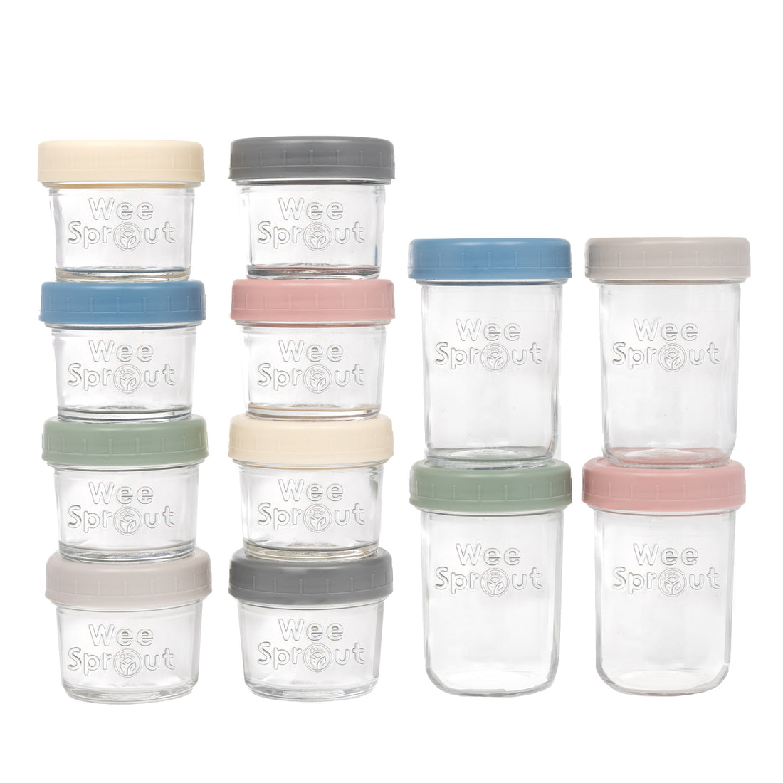 Little Sprout Reusable Stackable Storage Cups with Tray and Dry-erase Marker