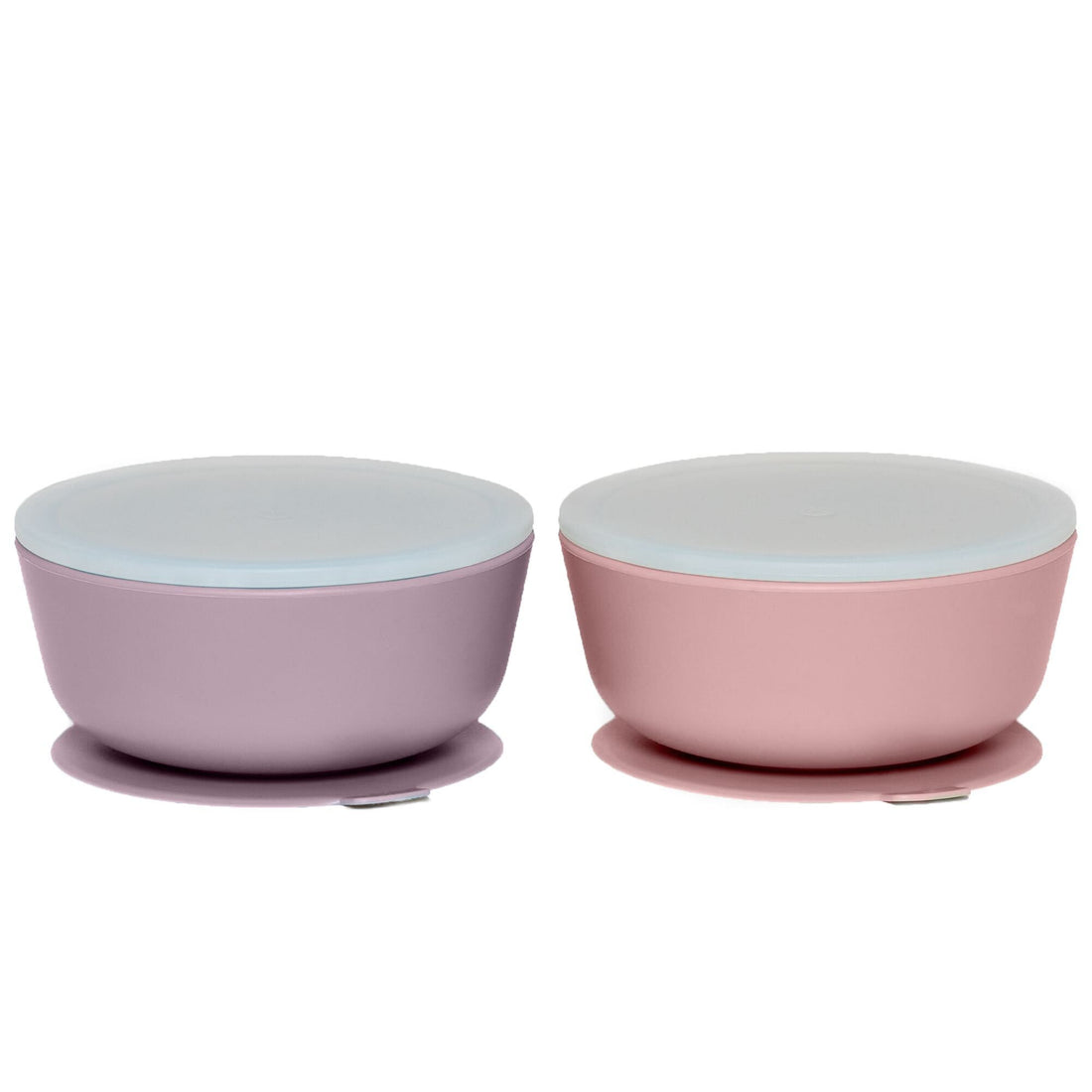 Silicone Baby or Toddler Suction Bowls With Premium Hard Plastic Lids