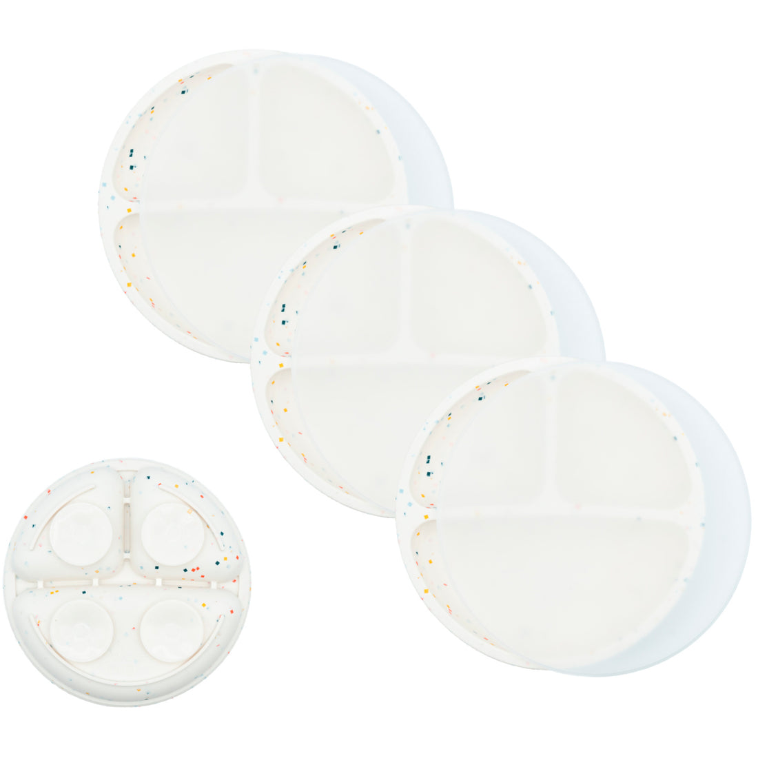 Baby or Kids Divided Suction Plates With Lids