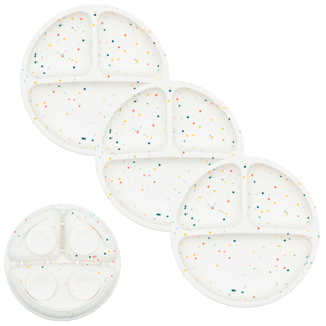 Baby or Kids Divided Suction Plates With Lids