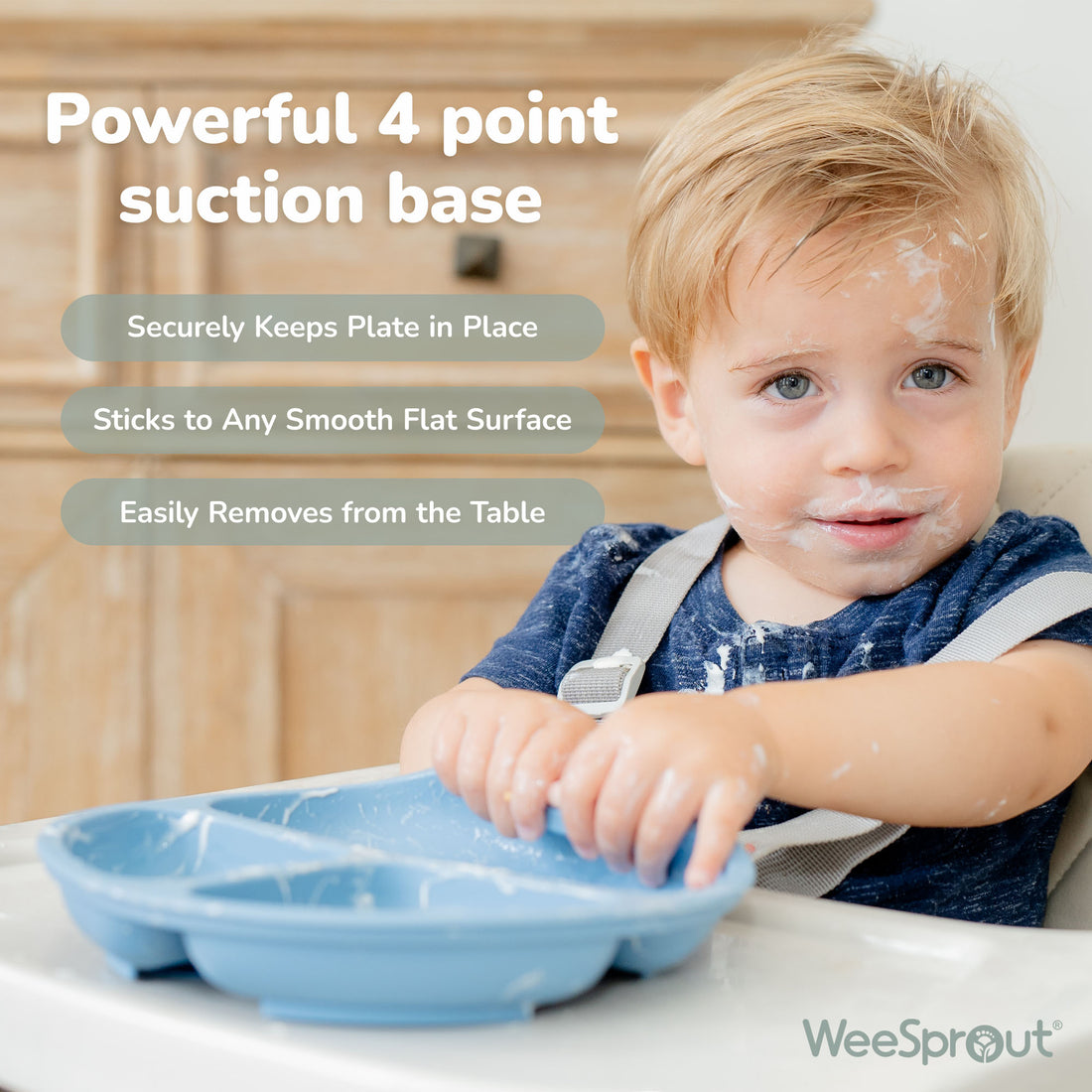 Baby or Kids Divided Suction Plates With Lids