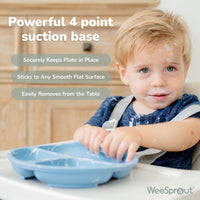 Baby or Kids Divided Suction Plates With Lids