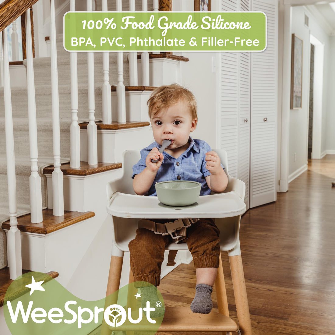 WeeSprout Baby Spoons for Self Feeding 6 Months +, Soft & Durable Silicone  Baby Utensils for Sensitive Gums & Teeth, Easy Grip Handles for Little