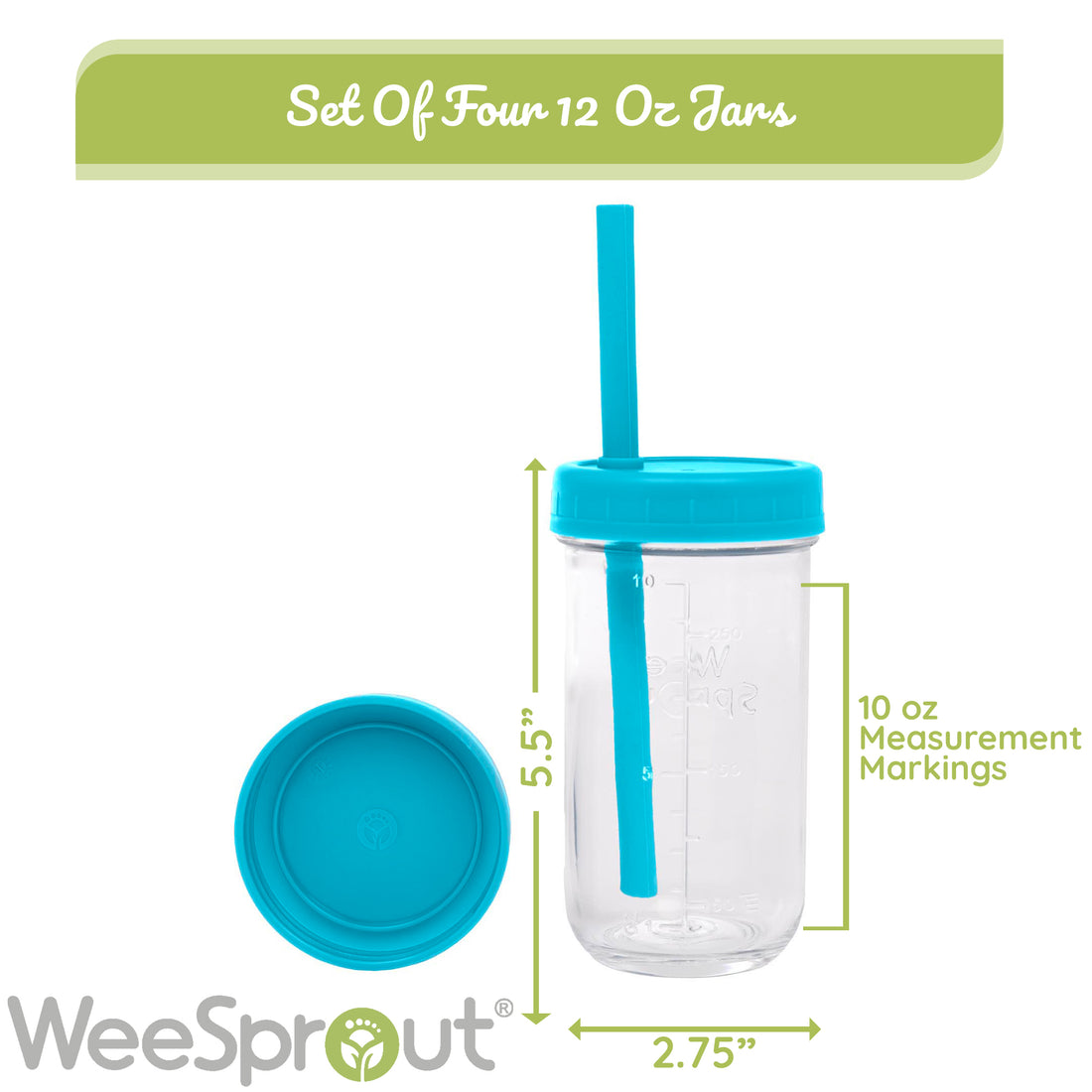 WeeSprout 2-in-1 Drinking Cups for Kids, Durable 304 Stainless Steel Cups, Silicone Straws with Straw Stoppers, Premium Hard Plastic Twist Lids
