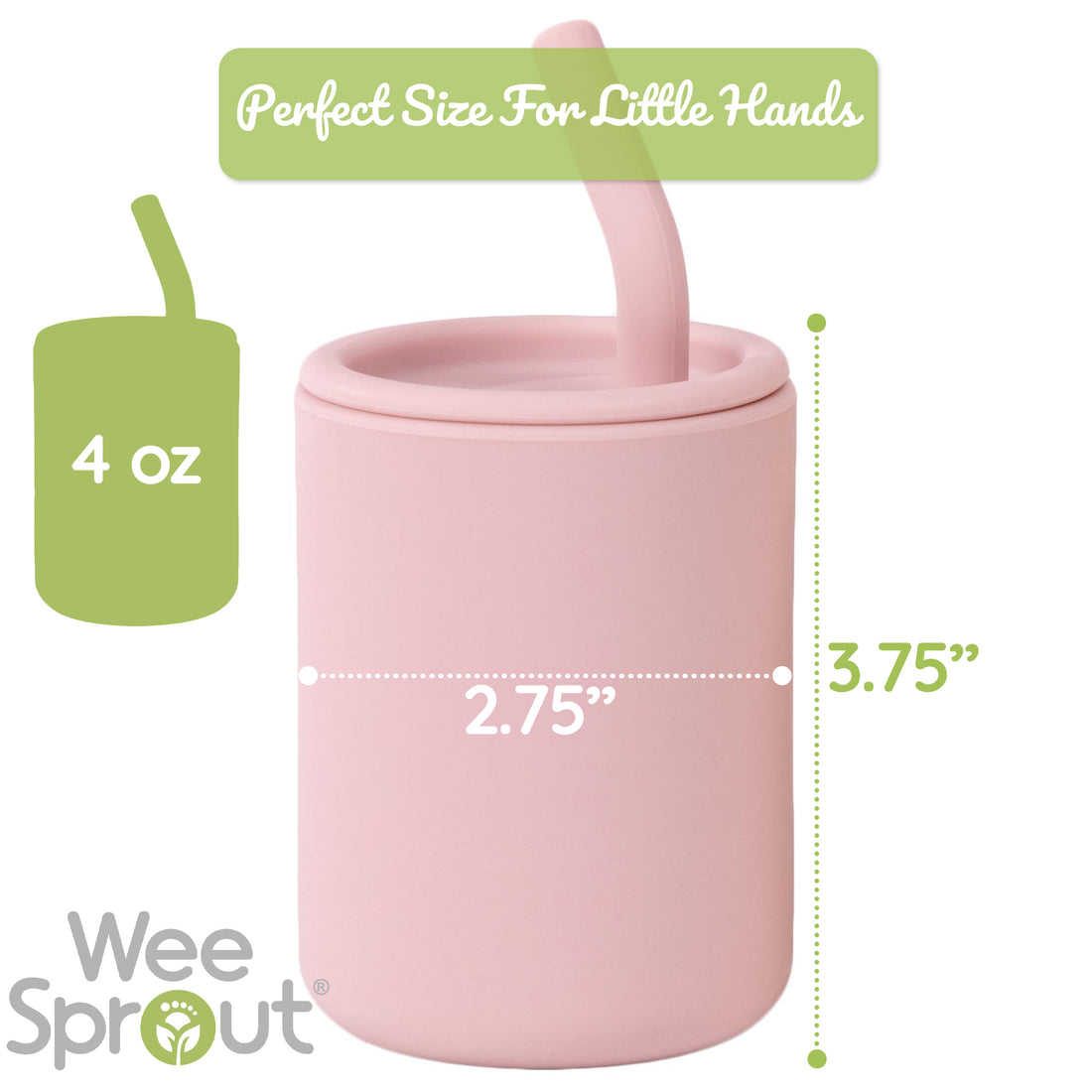 WeeSprout Glass Cups With Lids & Straws Spill-resistant Cups for
