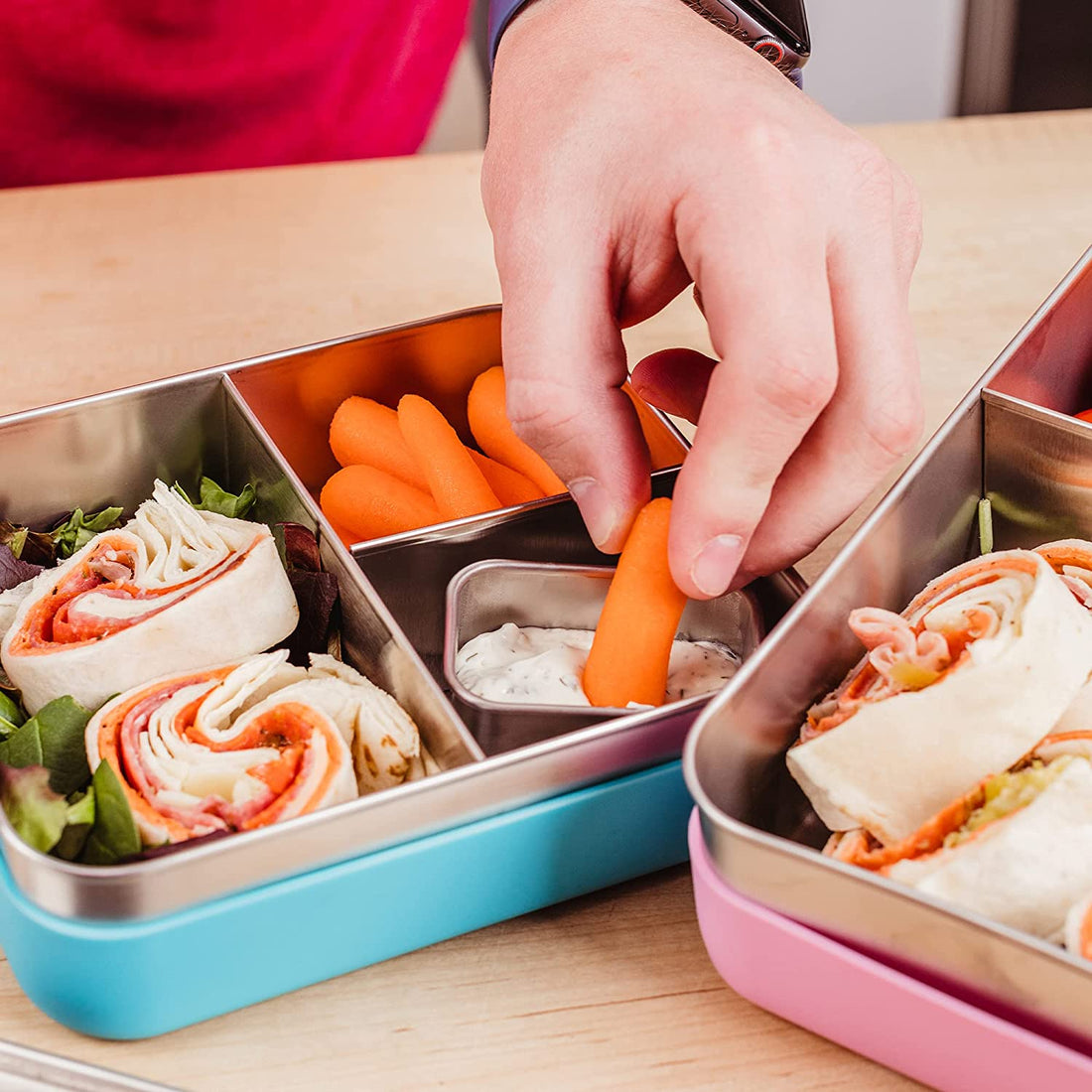  Yosoo Stainless Steel Lunch Box, 4 Grid Portable Bento Box,  Food Storage Container, Good Sealing Performance, Includes Spoons and  Chopsticks (Four grid lunch box with soup bowl: green): Home & Kitchen