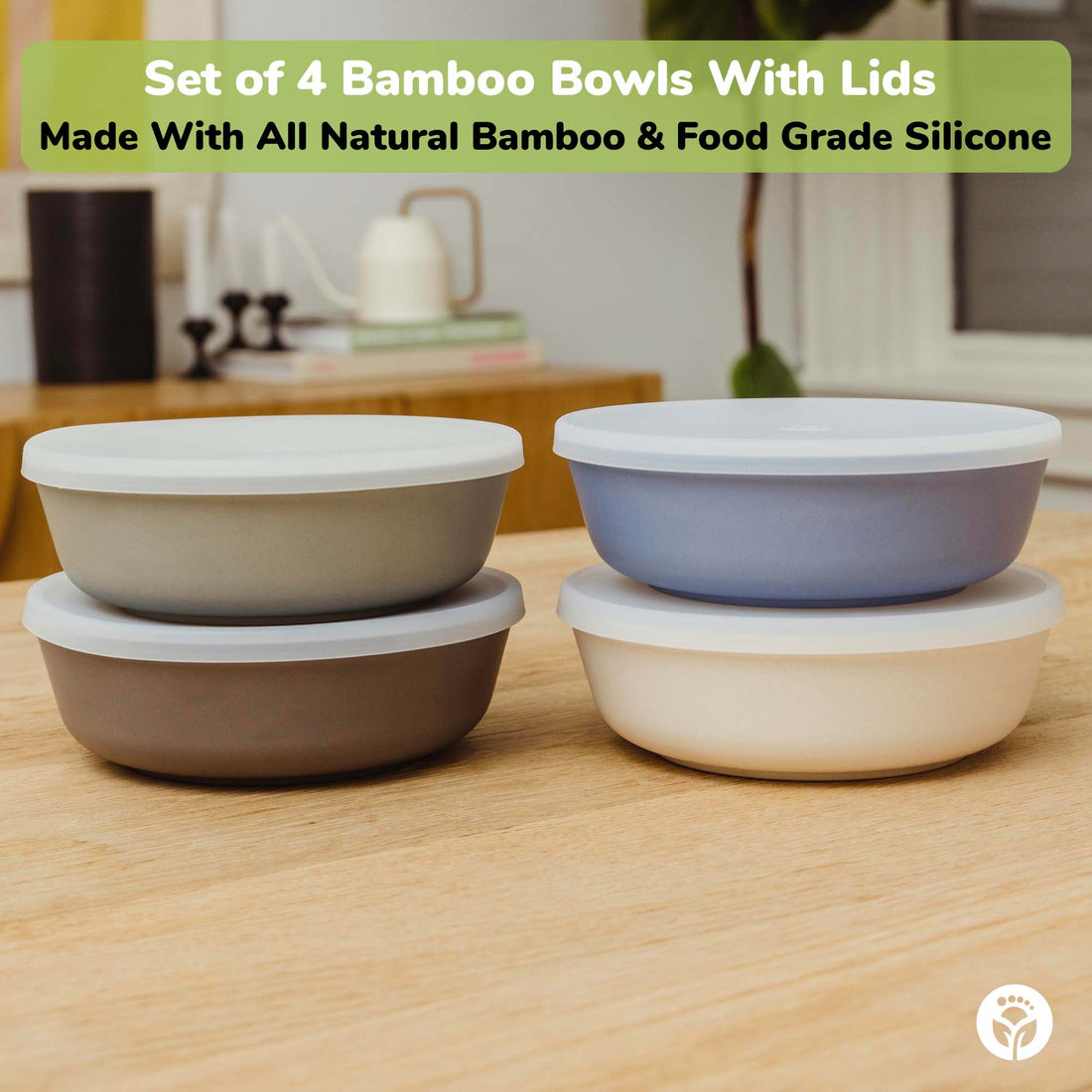 WEESPROUT Bamboo Toddler Bowls  Set of 4 (10 fl oz) 