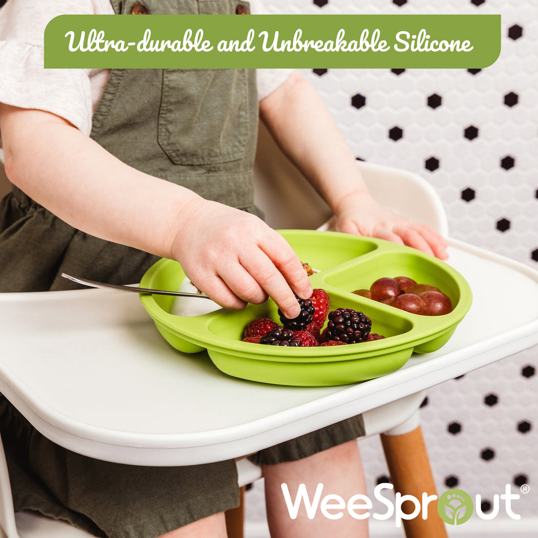WeeSprout Silicone Suction Bowls for Babies Leakproof Premium Plastic Lids Durable for Babies & Toddlers Extra Strong