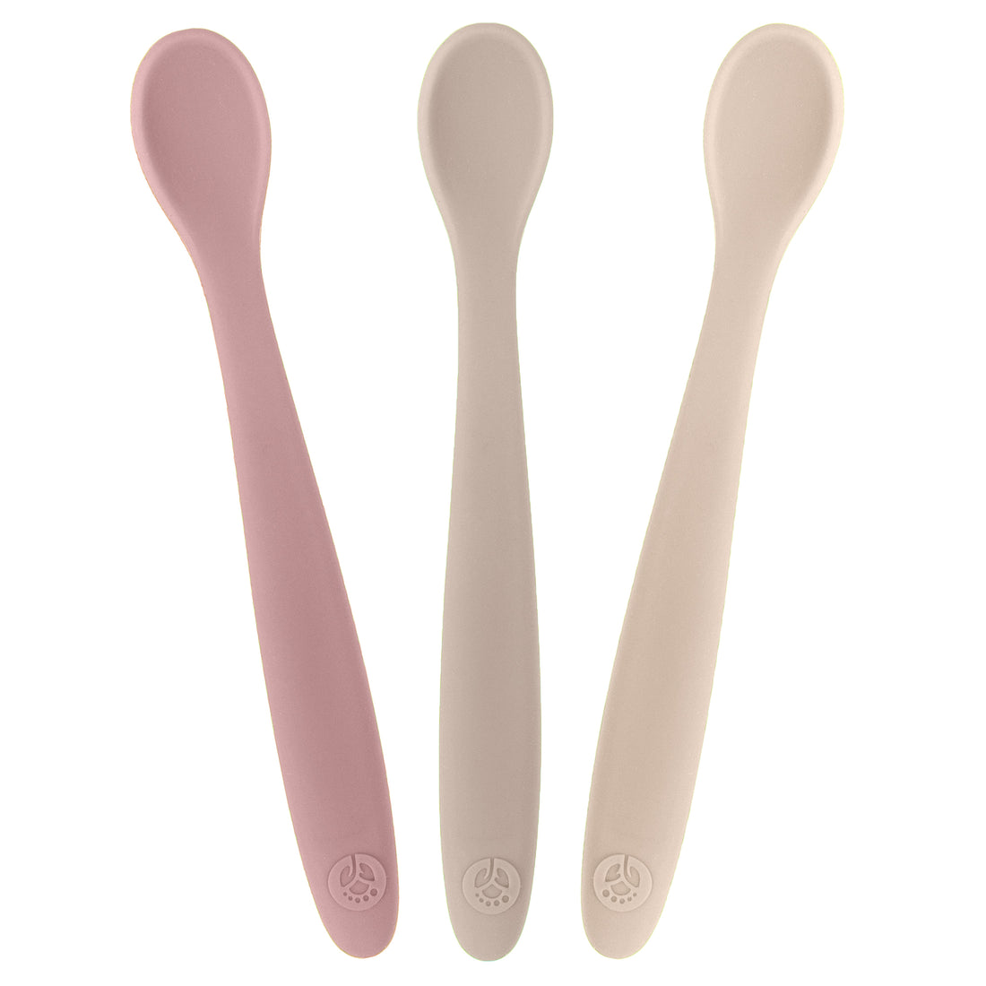 1st stage 2 silicone spoon set + carry box grey/pink