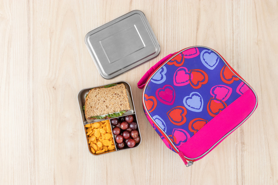 WeeSprout 18/8 Stainless Steel Bento Box (Compact Lunch Box) - 3 Compartment Metal Lunch Containers, for Kids & Adults, Bonus Dip Container, Fits in